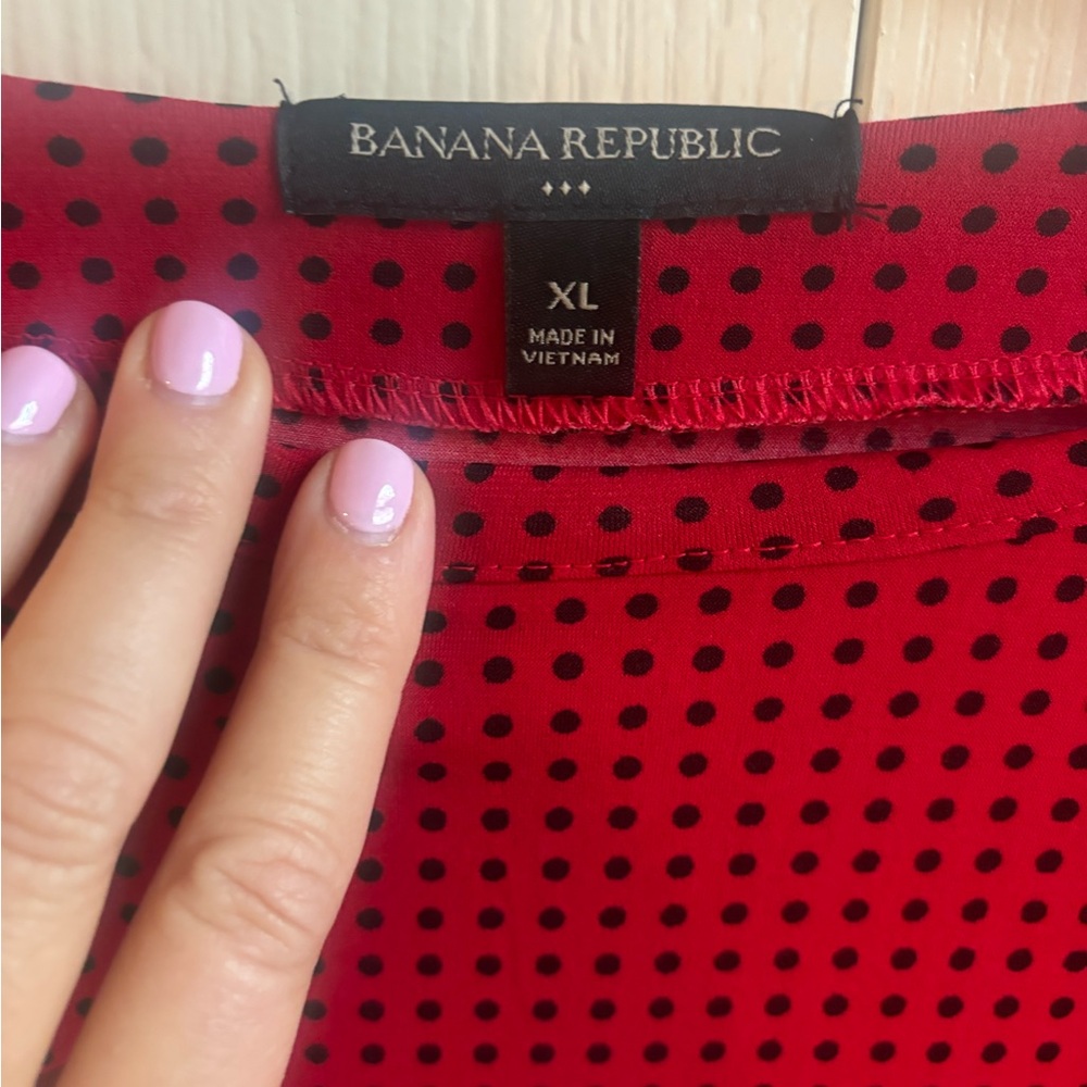 Banana Republic Red Polka Dot Shirt